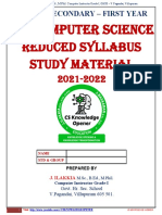 Xi - Computer Science Reduced Syllabus Study Materials 2021-2021