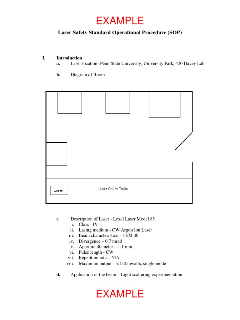 Laser Safety SOP for Penn State Lab | PDF | Computers