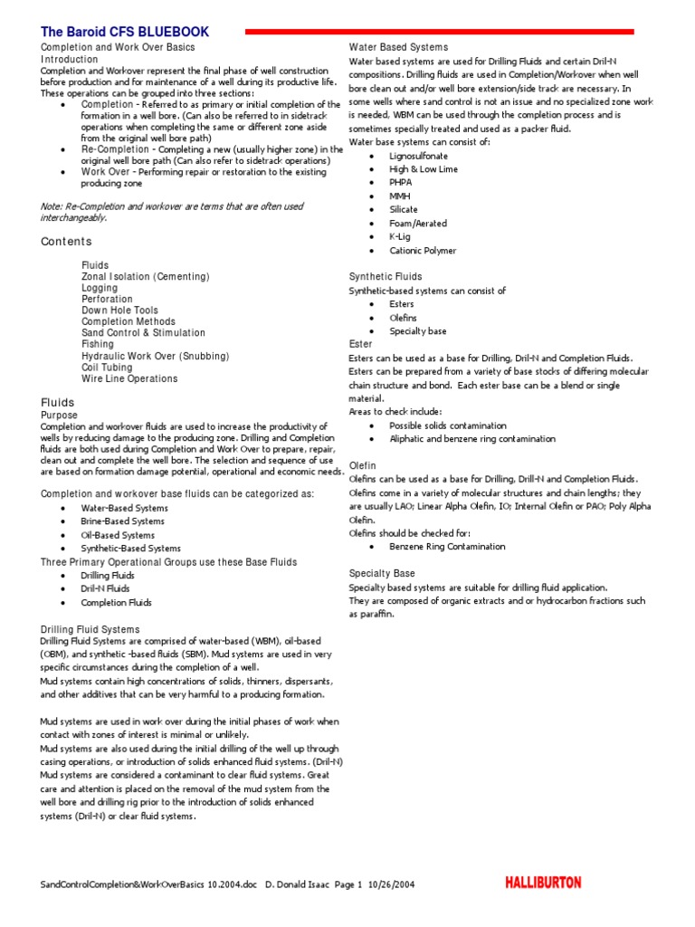 Sand Control, Completion & Workover Basics | PDF