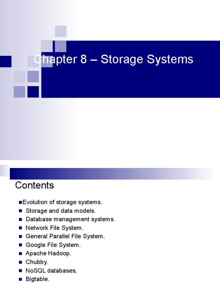 Chapter8 Storage Systems PDF Apache Hadoop Databases