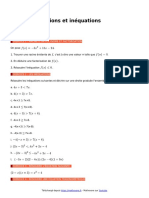 Equations Et Inequations Exercices de Maths en 2de Corriges en PDF