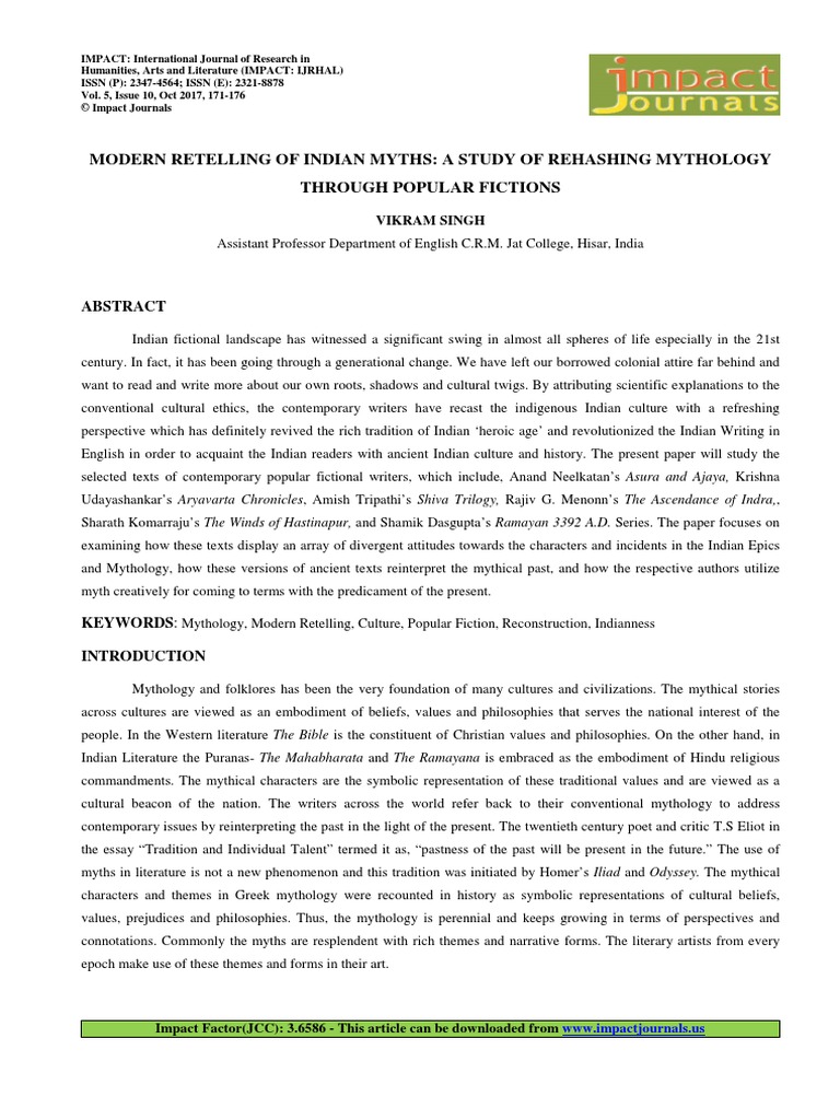 Modern Retellings of Indian Myths | PDF | Ramayana | Greek Mythology