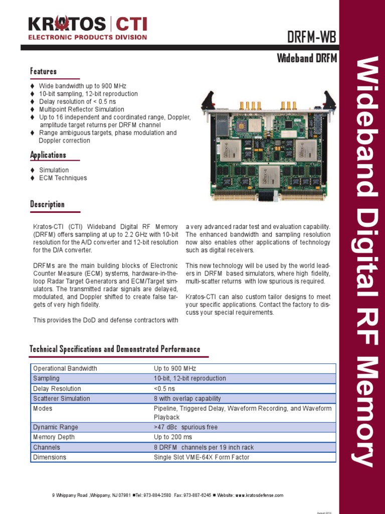 DRFM-WB Wideband DRFM | PDF | Radar | Sampling (Signal Processing)
