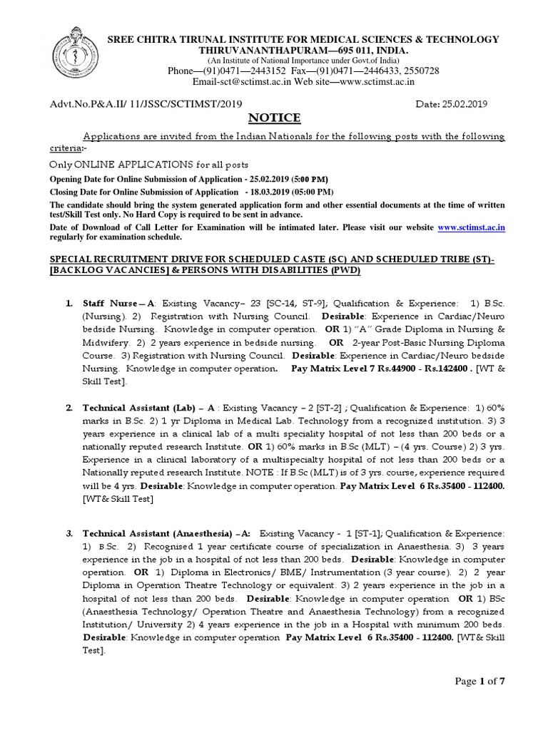 Notification and Instructions - JSSC - Special Recruitment For SC 