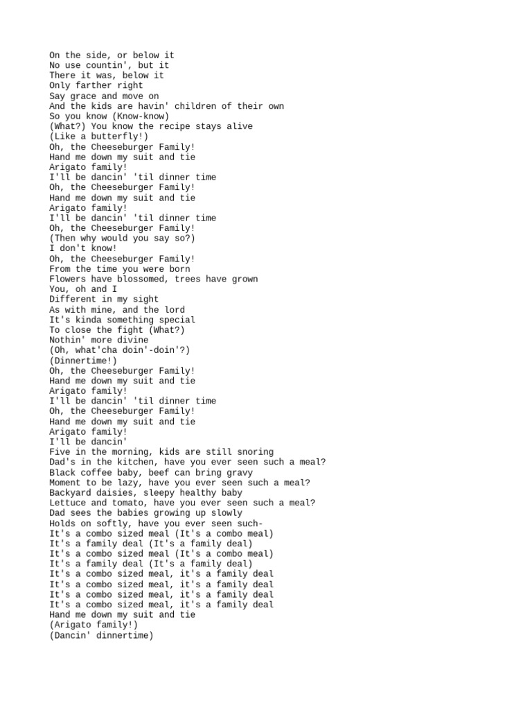 Cheeseburger Family PDF