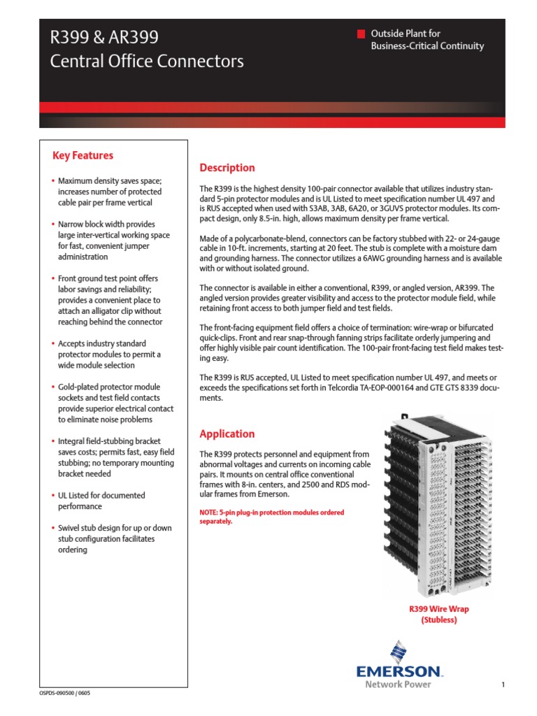 R399 High-Density Connector Overview | PDF