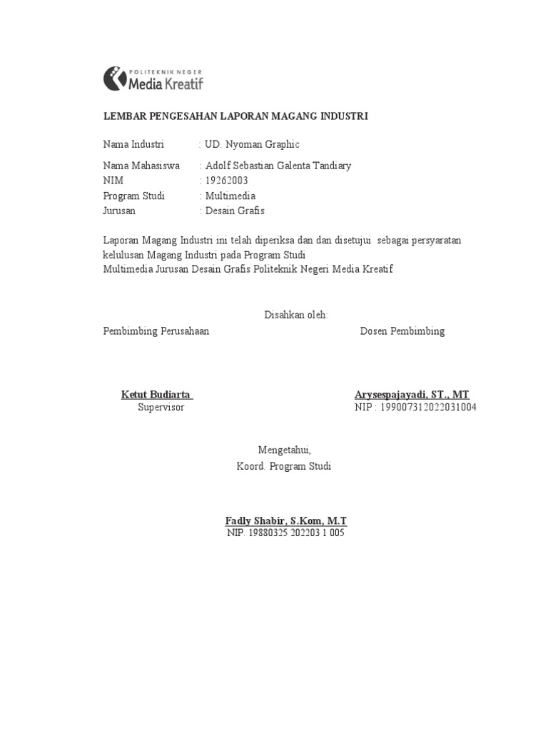 Laporan Magang Desain Grafis 2023 | PDF | Seni
