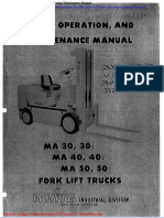 White Fork Lift Ma30 Ma50 Parts Operation Maintenance Manual