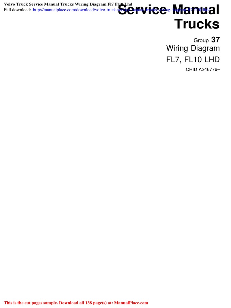 Volvo Truck Service Manual Trucks Wiring Diagram Fl7 Fl10 LHD | PDF