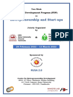FDP On Entrepreneurship & Start-Ups
