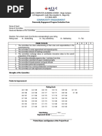 Committee Evaluation Sheet