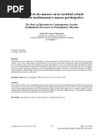 El Papel de Los Museos en La Sociedad Actual