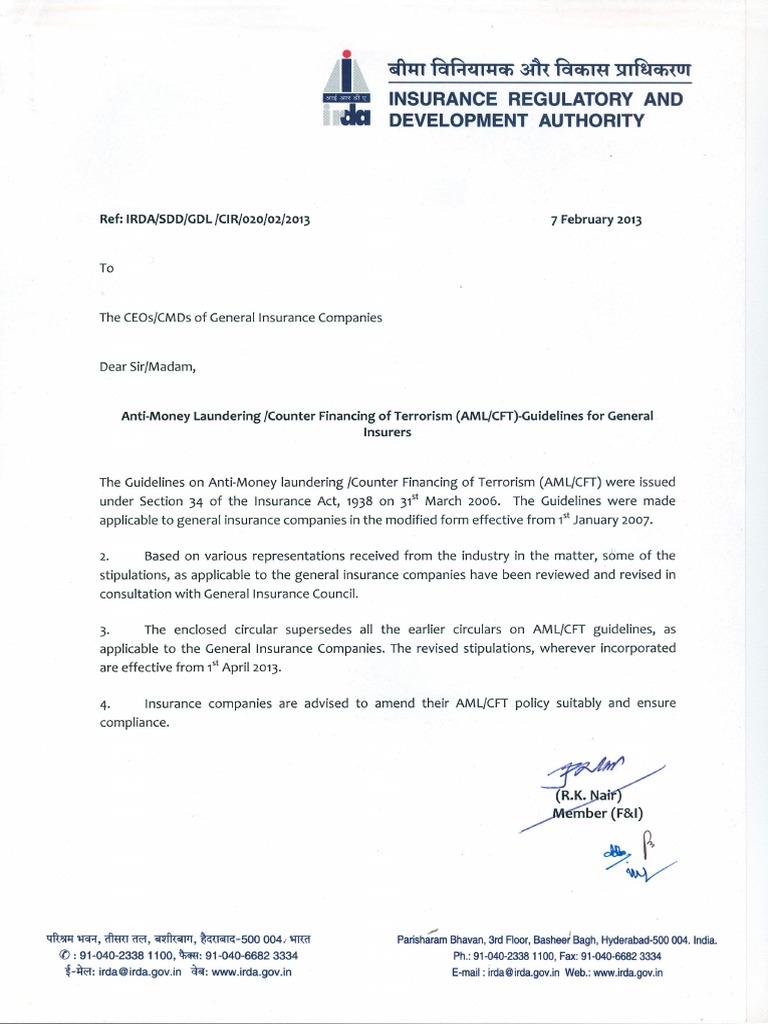 AML-CFT Guidelines-General Insurance Companies-Cir | PDF
