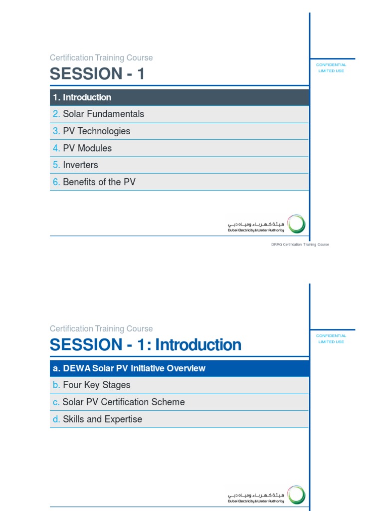 1 1 Opening Session Certification Training Pdf Photovoltaics