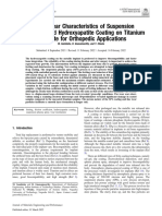 Fretting Wear Characteristics of Suspension Plasma-Sprayed Hydroxyapatite Coating On Titanium Substrate For Orthopedic Applications