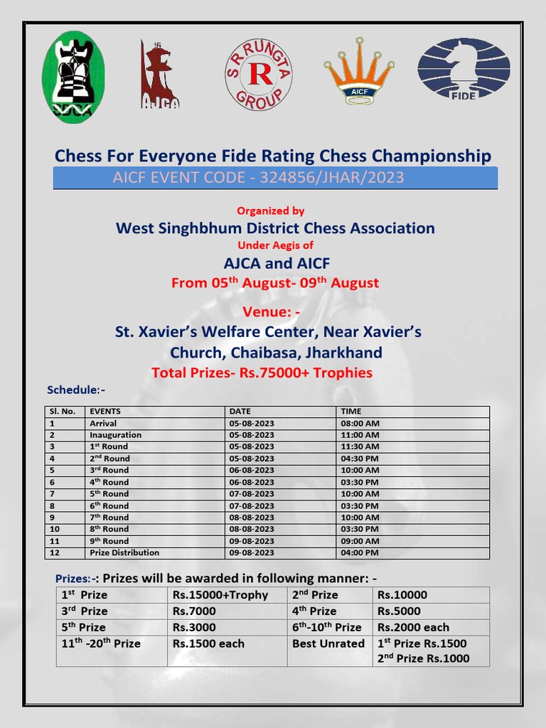 Chess For Everyone Fide Rating Chess Championship | PDF | Traditional ...