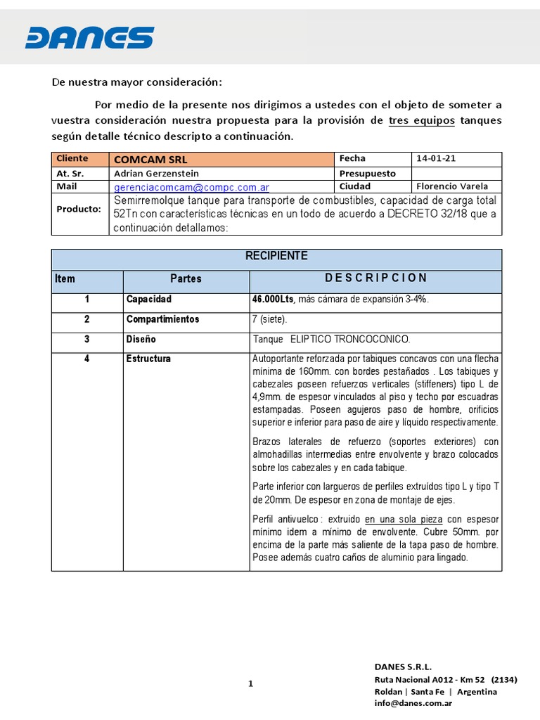 COMCAM ST YPF 46 7C 3E 14-01-21 | PDF | Eje | Camión