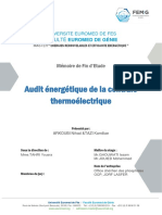 Audit Énergétique de La Centrale Thermoélectrique: Mémoire de Fin D'etude