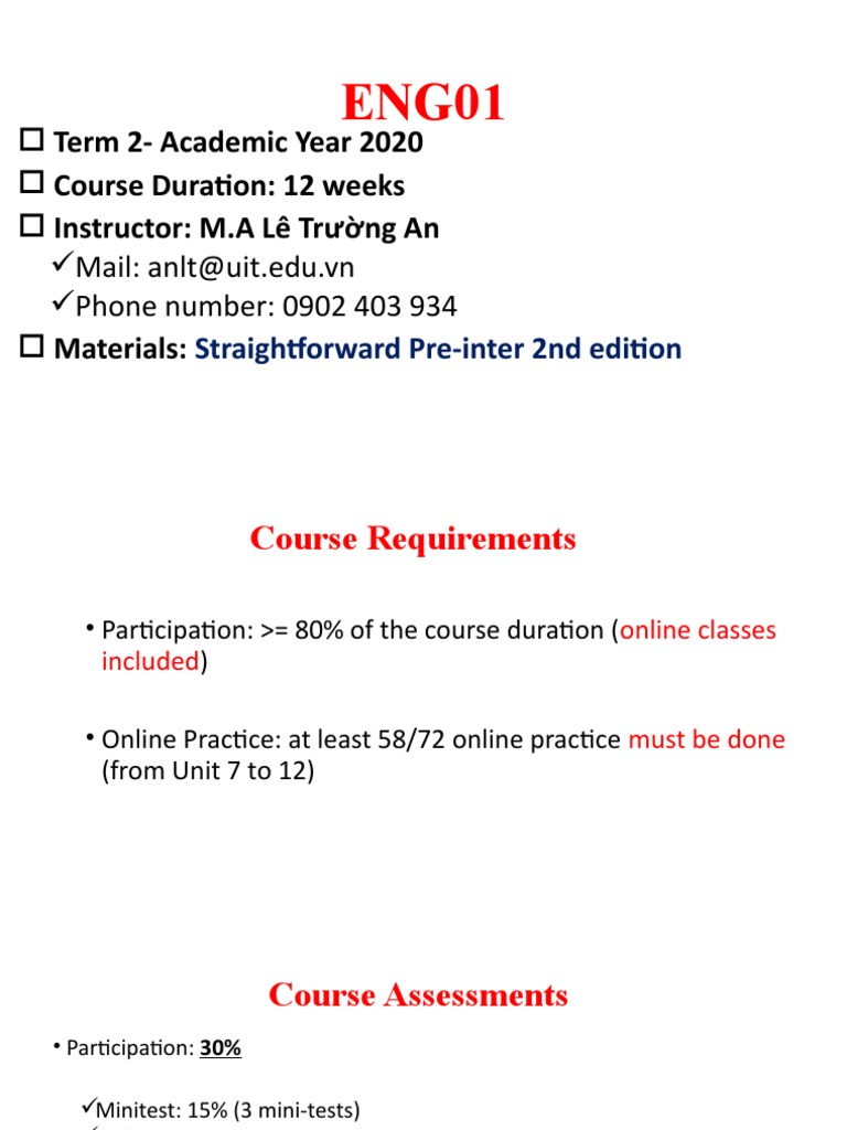 ENG01 Course Overview and Requirements | PDF | Career & Growth ...