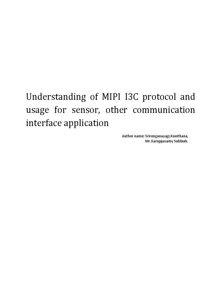 Understanding of Mipi I3c White Paper v0.95 | PDF | Network Protocols ...