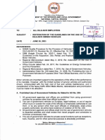 Memorandum - Reiteration of The Guidelines On The Use of DILG-NCR Owned Vehicles