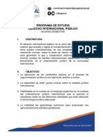 Programa de Estudio Derecho Internacional Público: I. Descripción