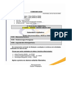 Comunicado: 2 Avaliação Bimestral 3 Série - Manhã/ Ensino Médio 2023