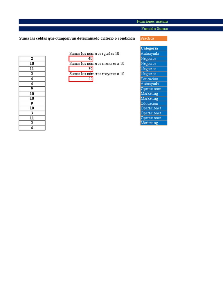 Funciones Matemáticas y Estadísticas - EJERCICIO 1 | PDF | Alimentos
