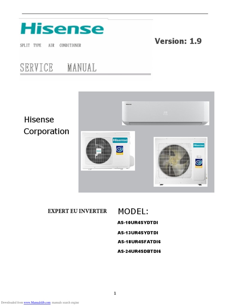 TCL Inverter Airconditioner (Split single, noduct, wall mounted) PDF Air Conditioning