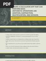 Create A Calculator App That Can Perform Basic