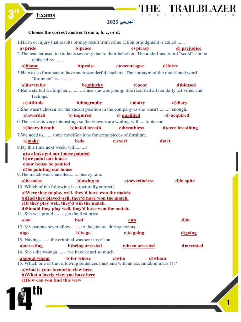 Exam Questions and Answers Guide | PDF