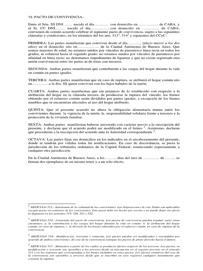 Pacto de Convivencia Art. 513 CCyC | PDF | Justicia | Crimen y violencia
