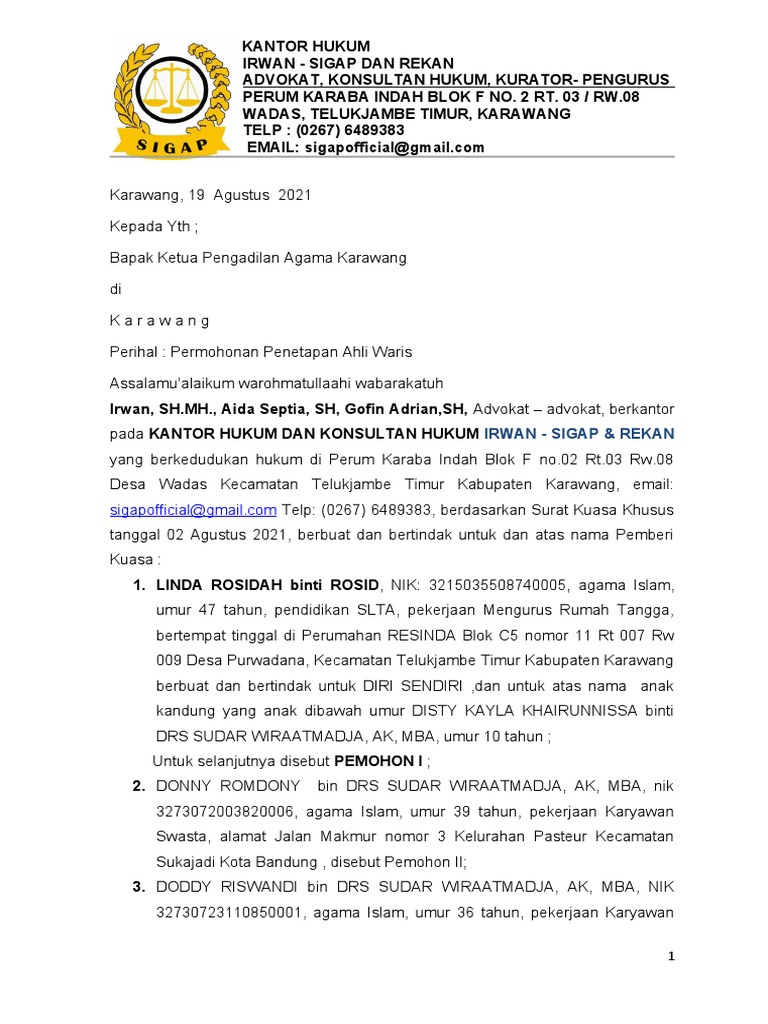 Pengadilan Tunda Penetapan Ahli Waris Mpok Alpa, Putri Tertuanya Menghilang