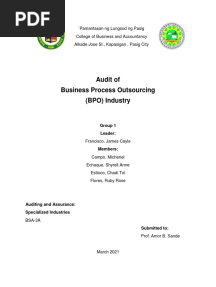 g3 Audit of Bpo Industry - Complete PDF
