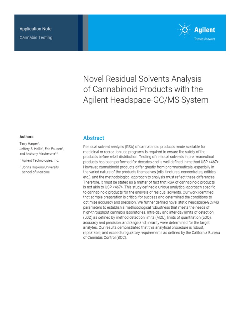 Cannabis Lab Solvent Testing Guide | PDF | Technology & Engineering