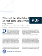 Effects of The Affordable Care Act On Part Time Employment: Early Evidence