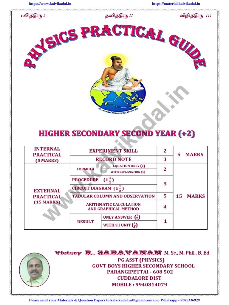 12th Physics Practical Manual 2022 English Medium | PDF