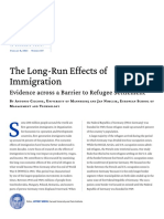 The Long Run Effects of Immigration: Evidence Across A Barrier To Refugee Settlement