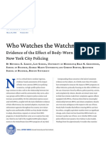 Who Watches The Watchmen? Evidence of The Effect of Body Worn Cameras On New York City Policing