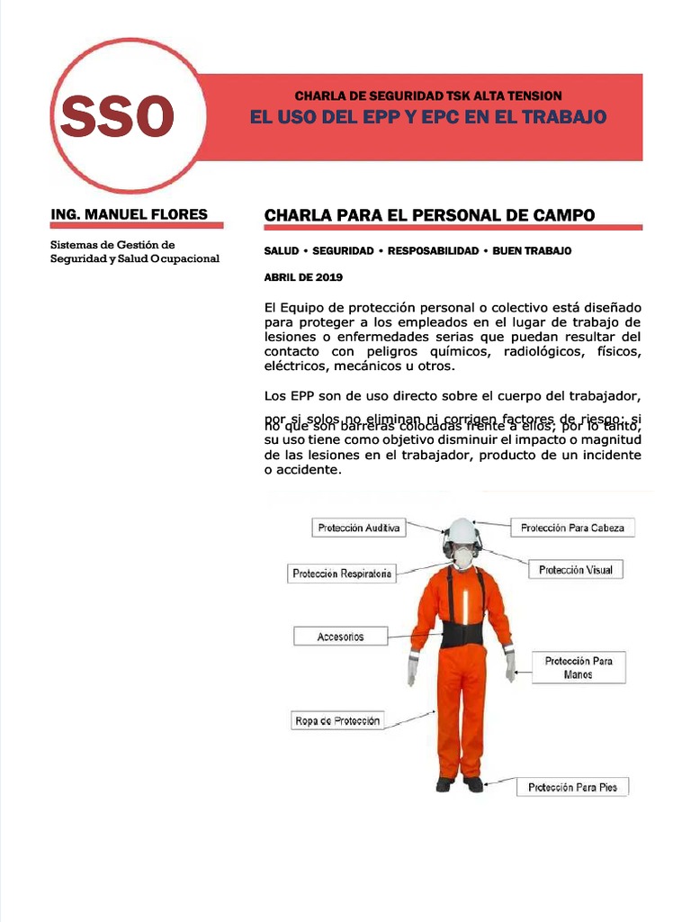 PDF Charla de Seguridad Uso de Epp y Epc Compress PDF Seguridad y