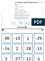 Grade 5 Negative Numbers