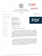 Tennessee Board of Judicial Conduct Letter