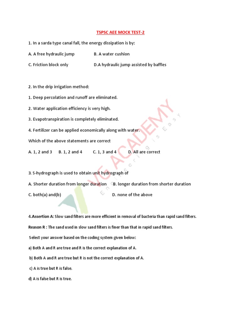 TSPSC Aee Mocktest-2 PDF | PDF