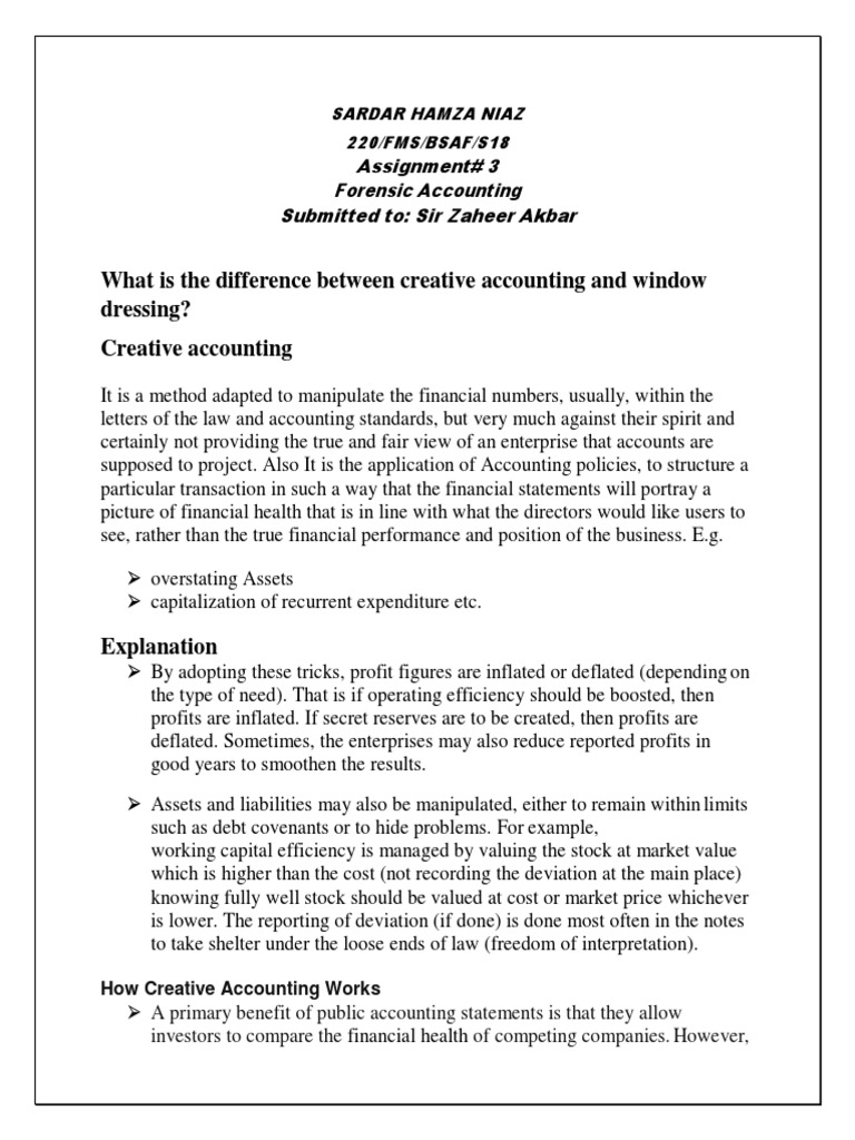 difference between creative accounting and window | PDF | Depreciation ...