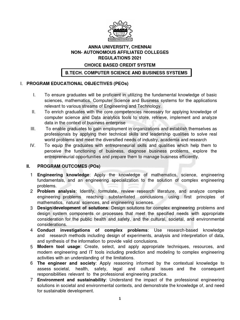 B tech csbs syllabus pdf engineering analytics
