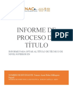 Formato de Informe Proceso de Titulo Yanara Millaqueo Seguel