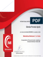 Glenda Poveda Apolo Matematicas Montessori 3 a 6 Anos Certificado de Curso Cursos Montessori