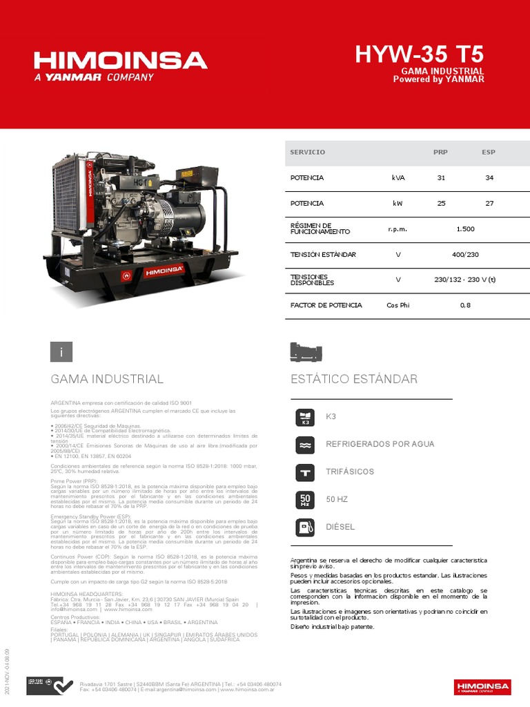 Hyw 35 t5 Es | PDF | Energia electrica | Bienes manufacturados