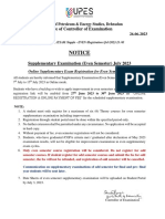 Notice - Supplementary Registration-Even Sem Examination-July 2023