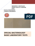 Special Bacteriology - Basic Laboratory Tests